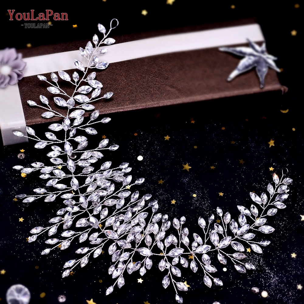YouLaPan Rhinestone ślubny nakrycie głowy panny młodej kobieta luksusowe akcesoria do włosów opaska na ślubne nakrycia głowy ślubna tiara HP409: Antique miedzi platerowane
