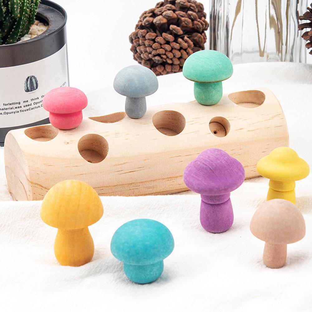 Pilzsammelspiel-simulationsspielzeug aus holz, pilze zur frühen konzentrationsförderung, bausteinspielzeug für babys,  u5 stunden 2