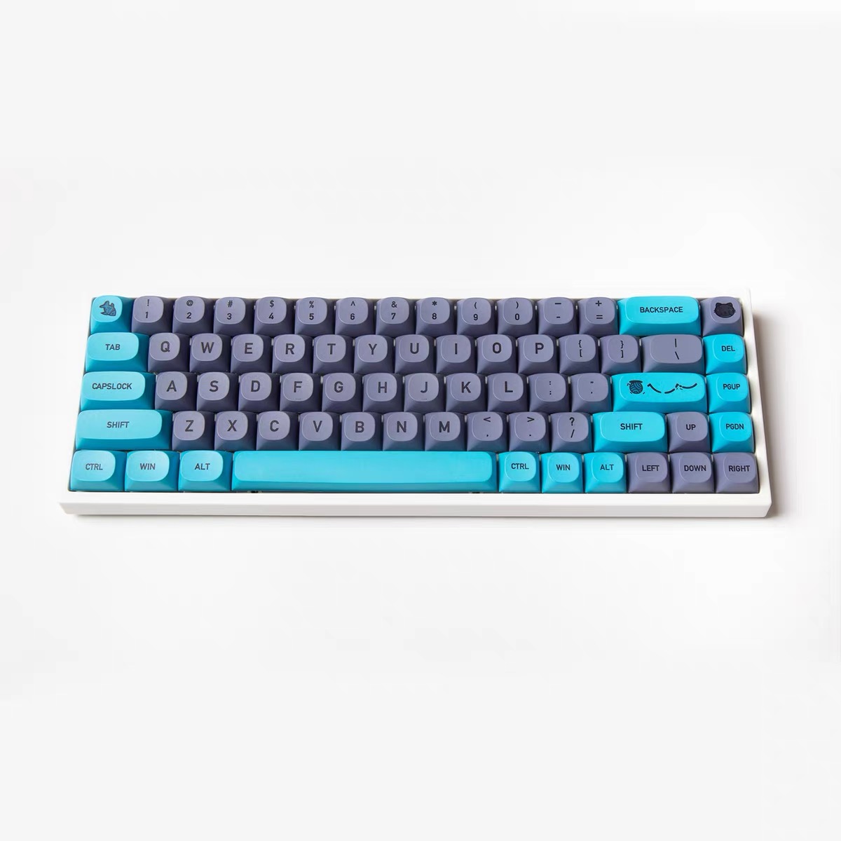 MA 9mm Profile 125 Keys PBT Dye Sub Keycaps Blue Cat Theme Keycap For Cherry Mx Switch Mechanical Keyboard 61 64 68 87108 Layout