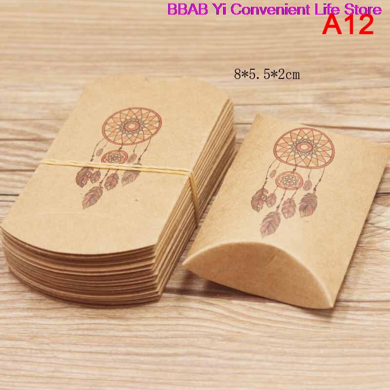 Caja de papel Kraft en forma de almohada, 10 Uds.: A12