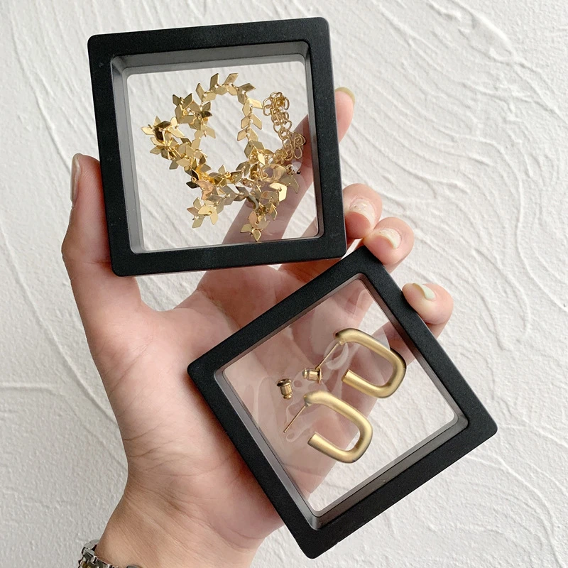 3d Floating Picture Frame Shadow Box Display Film Pendant Storage Box PE Film Jewelry Display Stand Transparent Packaging Box
