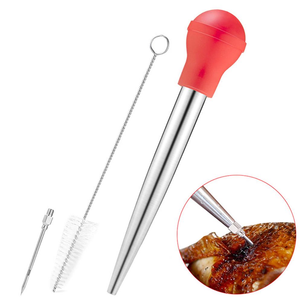 Kruiden Injectoren 304 Roestvrij Staal Voor Diy Bbq Keuken Koken Turkije Vlees Marinade Injector Tool