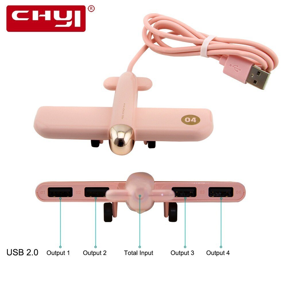 Concentrador de red USB 2,0, adaptador divisor con forma de avión, multipuerto, expansor de 7 puertos con adaptador Usb divisor para ordenador portátil