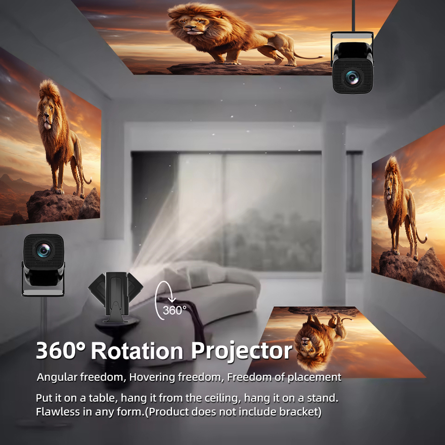 HUASHIJIE Projector 4K Android 11 Dual Wifi6 260ANSI Allwinner H713 BT5.0 1280*1080P Cinema Outdoor Portable Projetor