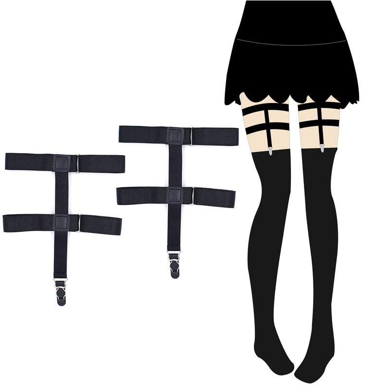 Women's Stockings Garters Anti-slip Garter Leg Suspenders Shirt Braces Elastic Uniform Business strap Shirt Garters 2pcs/pair