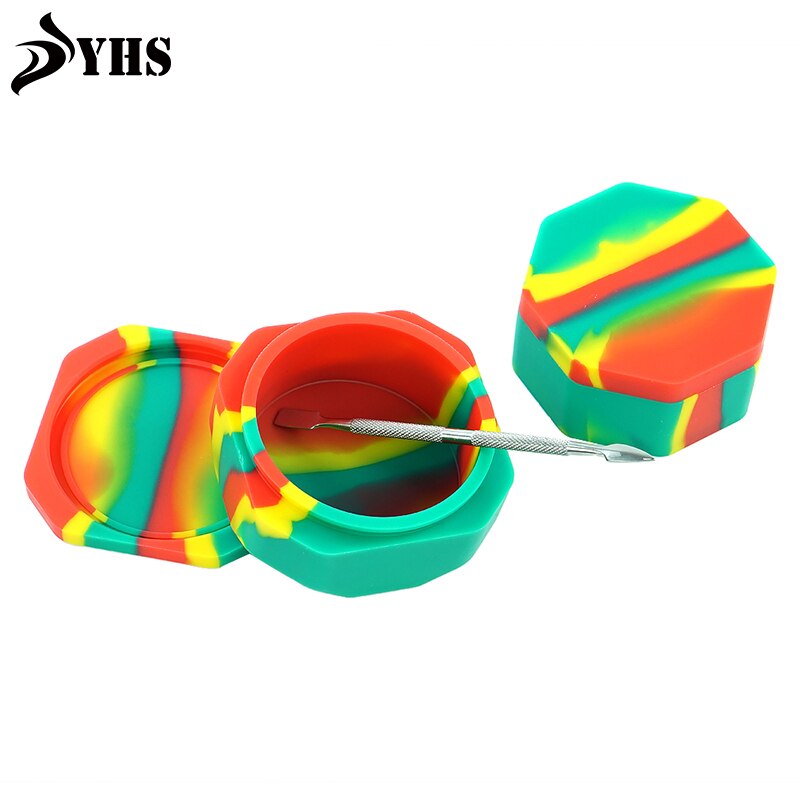 One set large 129 ml+ 97 ml Silicone Container Jar Oil Wax Non Stick Silicone Jar+Container Holder 1