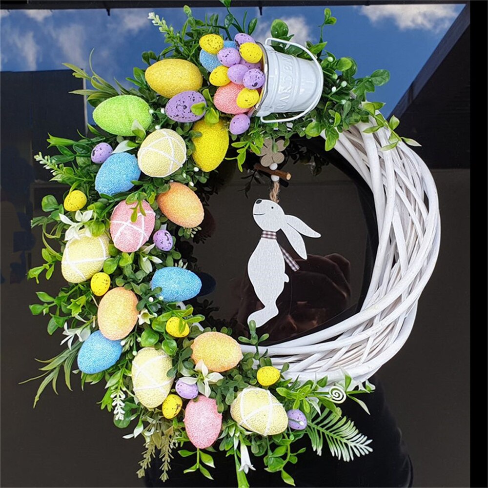 Pasen Kransen Bloem Decoratie Bunny Konijn Guirlande Decoratie Woondecoratie Props Verjaardagsfeestje Bruiloft Thuis Leveringen