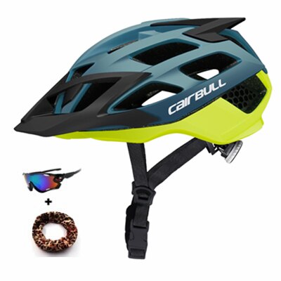 CAIRBULL – casque de vélo ultraléger pour hommes et femmes, dispositif de sécurité pour la descente, le vtt et la route, moulé: vert militaire / 52-57 CM