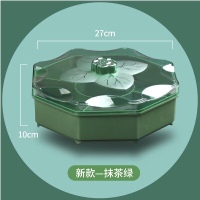 Boîte de rangement de bonbons en forme de pétale de fleur, conteneur rotatif pour aliments, noix, organisateur de bonbons: Green