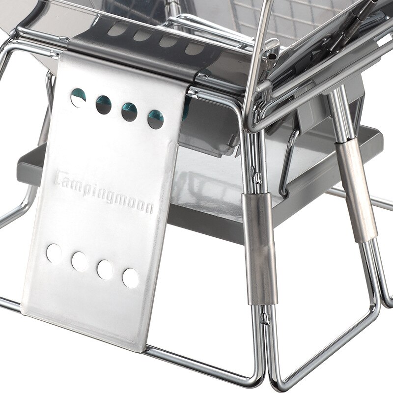 Campingmoon Outdoor Camping Picknick Ultra-Kleine Rvs Bbq Grill Draagbare Home Houtskool Bbq Kachel