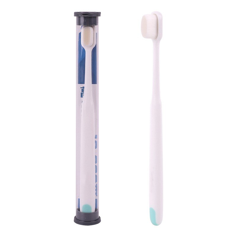 1PC Super Soft Charcoal Bristle Toothbrush Bamboo Ultra-fine Tooth Brush with Holder Deep Cleaning Brush for Oral Care Tools: Green