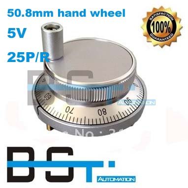 50.8mm Hand Wheel Pulse Encoder DC 5V 25P/R For Cnc Machine Tool Mill Router manual Control