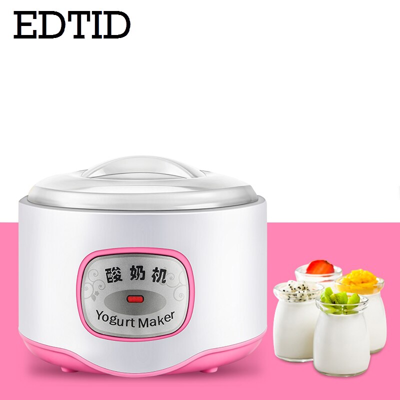 EDTID máquina eléctrica para Yogurt Leben, fermentador automático multifunción de acero inoxidable con revestimiento nato, máquina para vino, Yogurt, 4 tazas