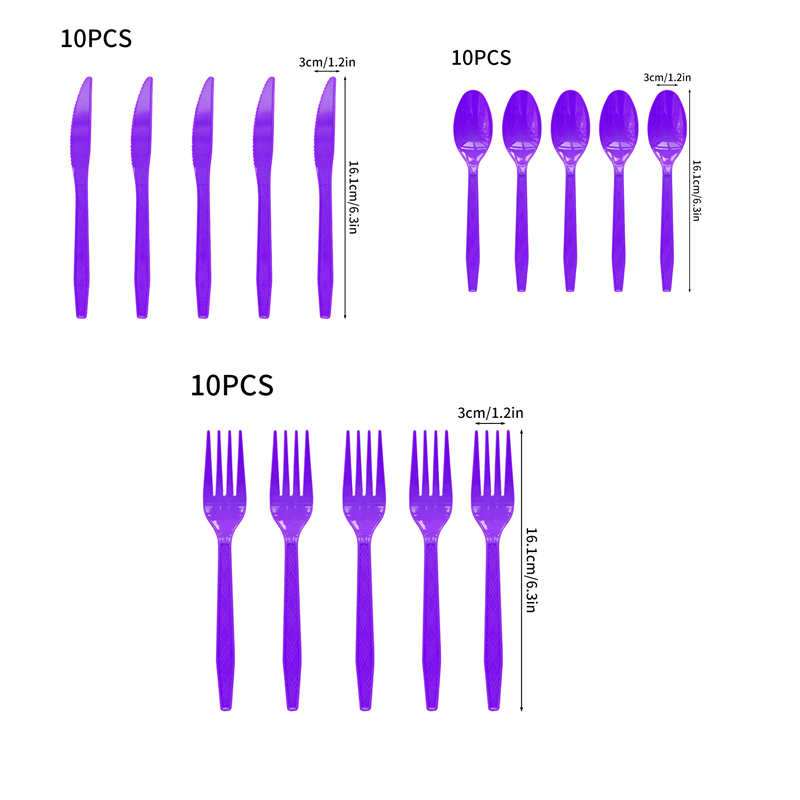 10 stk/sett bursdagsfest engangs servise sett fargerike engangs papirskåler kopp tallerken babyshower bursdagsdekorasjon: Plomme