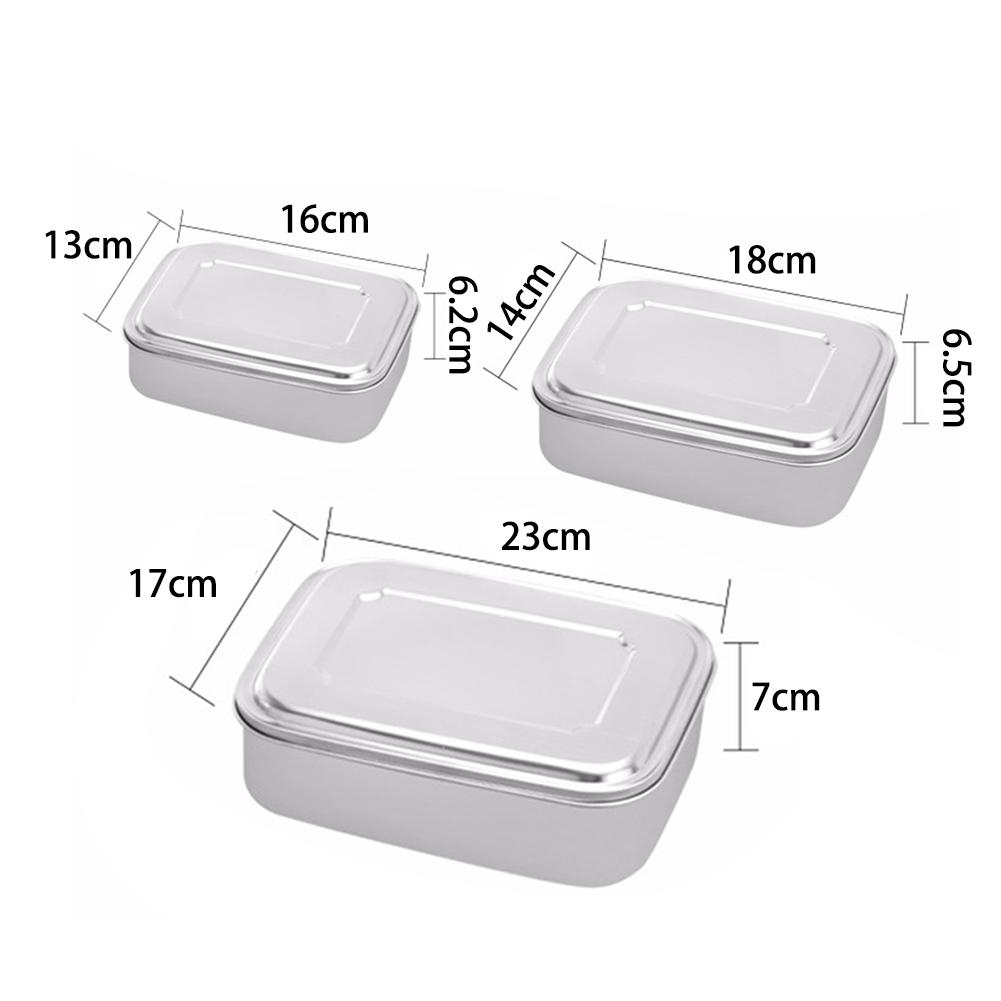 Rvs Lunchbox Gratis Brood Box Flexibele Scheiding Metalen Lunch Case Duurzame Geschikt Voor Wandelen School Kinderen