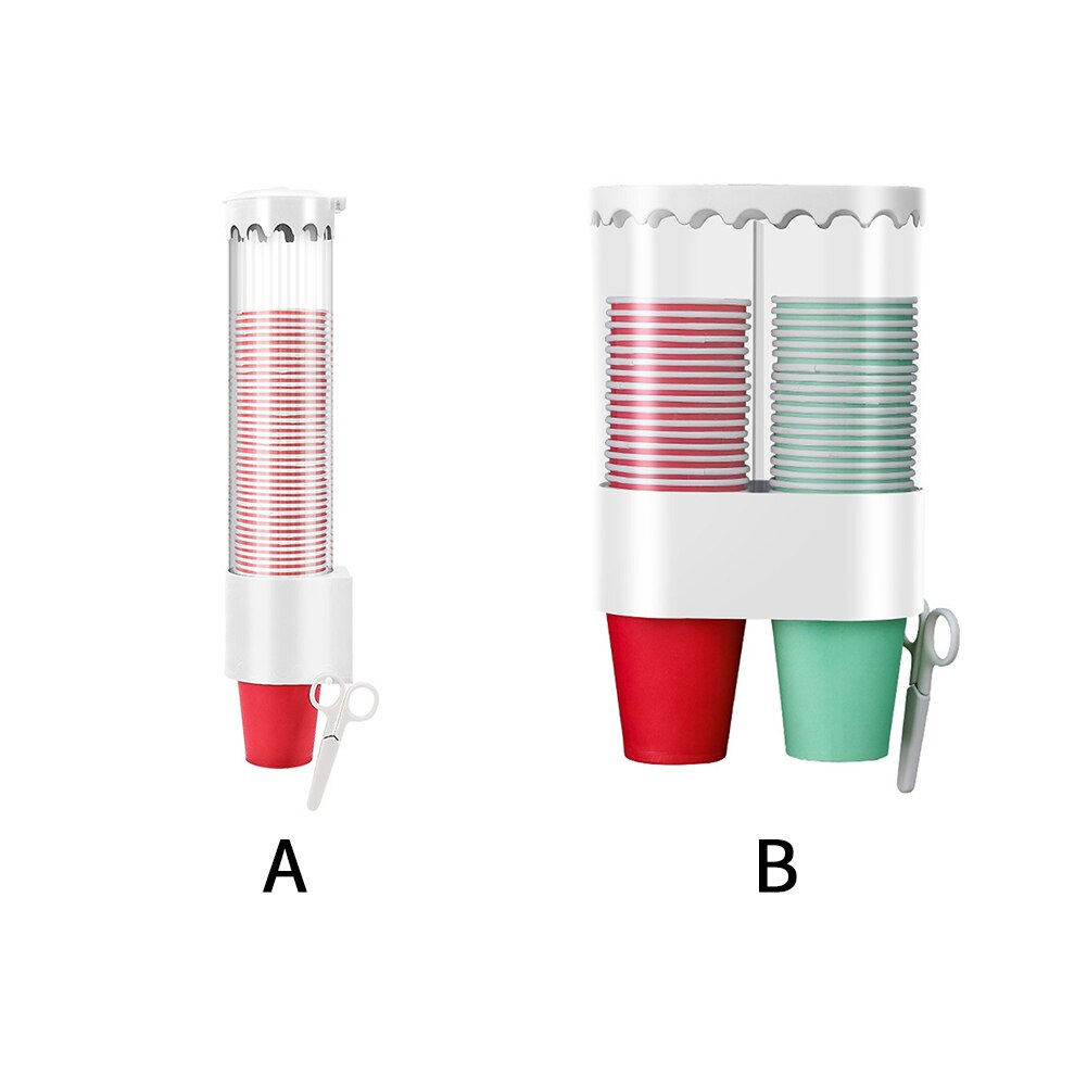 Plastic Wall Mounted Remover Container Shelf Home Office Disposable Cup Dispenser Holder Large Capacity Dustproof Storage Rack