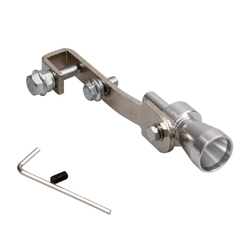 Universal Car Turbo Sound Simulator Muffler Silver S / M / L / XL Fit for Motorcycle / Car Straight Muffler