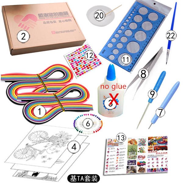 Tool Meest Complete Quilling Paper Set Kleur Papier Ambachtelijke Tekening Materiaal Pakket Beginners Tool Board met Doos Koffer: 1A