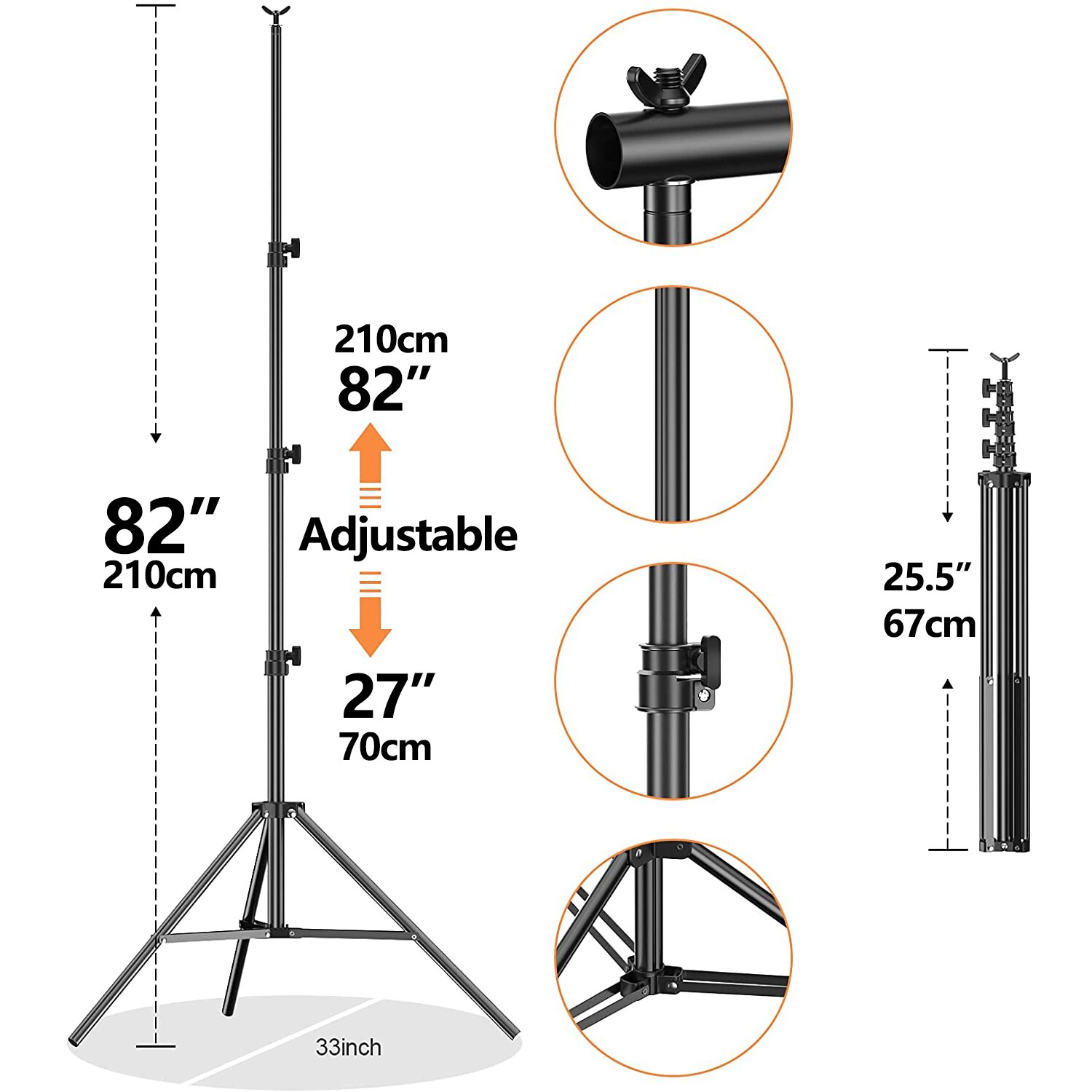 Supporto per fondale Photo Video Studio supporto per sfondo Kit di supporto per fondali Studio fotografico scenario cornice per mensole Kit di luci