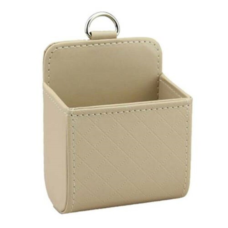 Auto Vent Outlet Trash Box PU Leather Car Phone Holder Storage Bag Organizer Automobile Hanging Box Car Styling bag: 2
