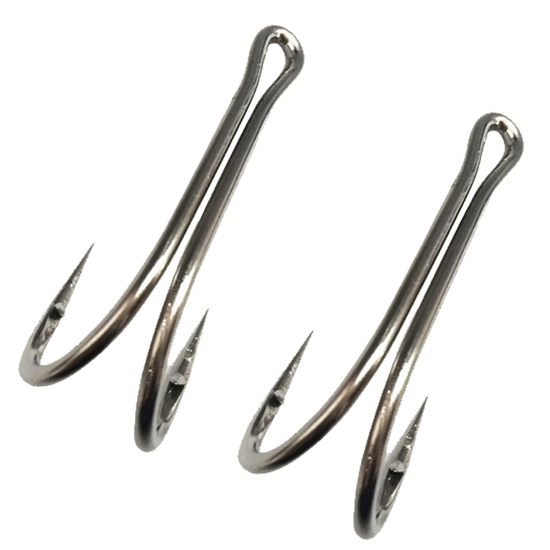 Double Fishing Hooks Sea Duple Hook 28#-20# Stainless Steel Frog Hook Accessories for Tuna Fishing anzol pesca