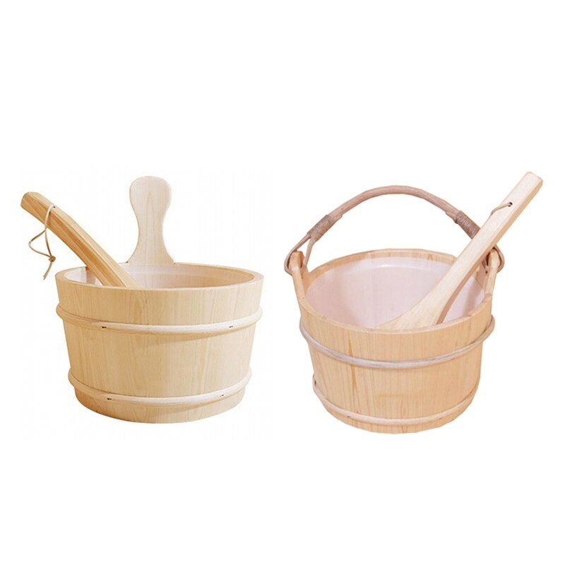 Sauna Bucket with ladle Sauna Accessories, Sauna Bucket,Ladle, Plastic Liner 449C