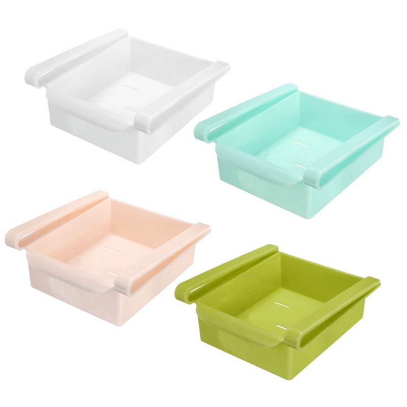 Mini abs lysbilde kjøkken kjøleskap fryser plassbesparende organisasjon mat frukt oppbevaringsboks stativ bad hylle organizer holder