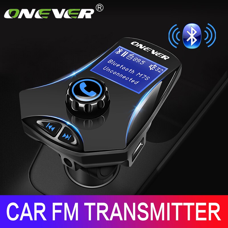 Onever kabellos FM Sender Bluetooth Wagen Bausatz MP3 Spieler Aux Modulator Freisprechen LCD Anzeige USB TF Auto Ladegerät mit EQ modus