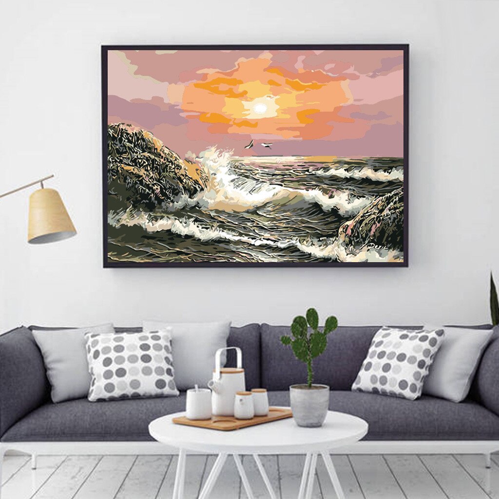 Diy pintura cuadro hecho a mano Multicolor patrones Kit colorear cuadros por números pinturas al óleo decoración del hogar