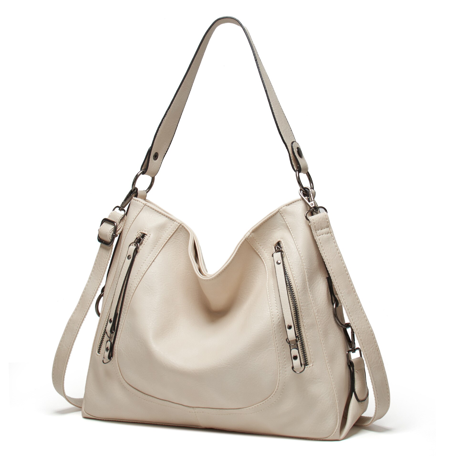 Vrouwelijke Zak Mode Grote Capaciteit Tote Bag Casual Lady Handtas Enkele Schouder Tas: Creamy-white