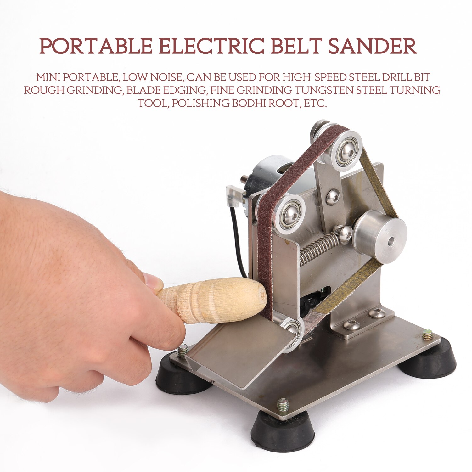 Multifunctional Portable Electric Belt Sander Grinder Mini DIY Polishing Grinding Machine Cutter Edges Sharpener