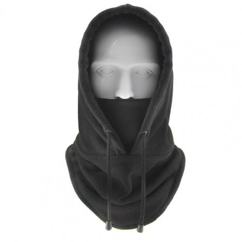 Outdoor Unisex Head Cover Winter Sport Fietsen Fleece Warm Cover Winter Hoed Cs Gezichtsmasker Winddicht Cap Verdikking Hoofddeksels: Black