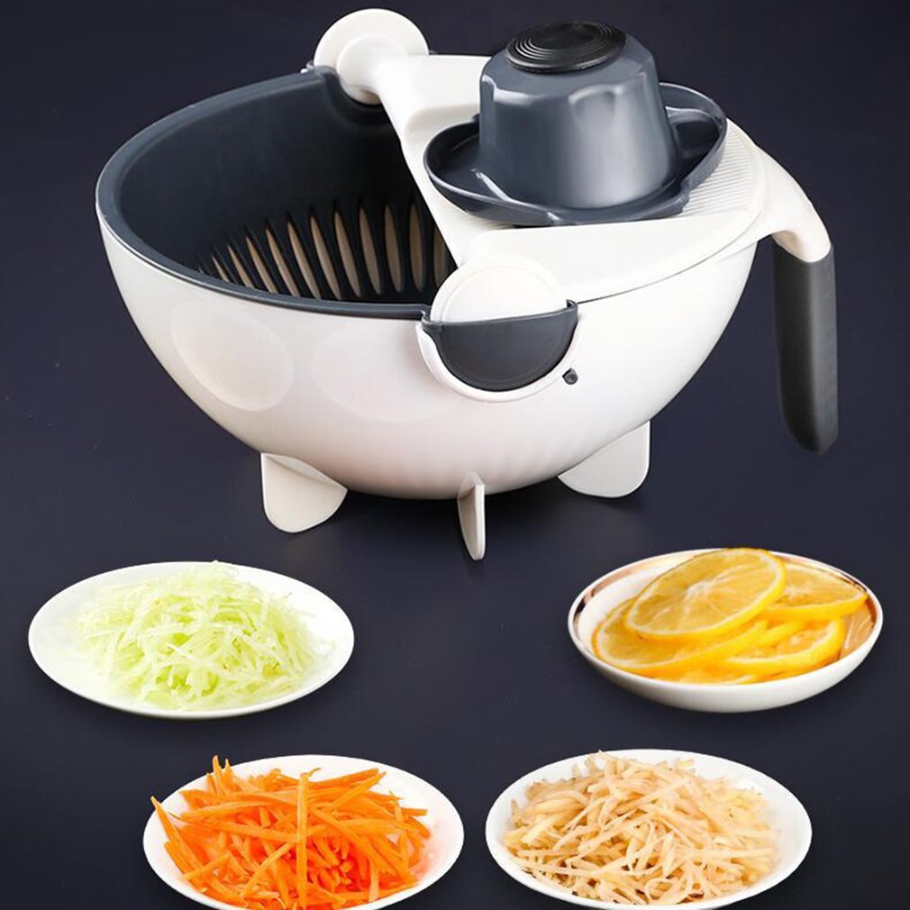 Rotation Vegetable Basket Rice Basket Fruit Bowl Fruit Tray Storage Double-layer Drain Kitchen Basket