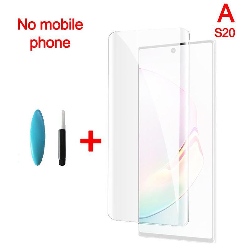 Egnet til samsung  s20uv uv herdet glass  s20 pluss filmbeskytter få øye på  s20 ultrauv telefon til samsung lim mobilskjerm  n4 i 5: En