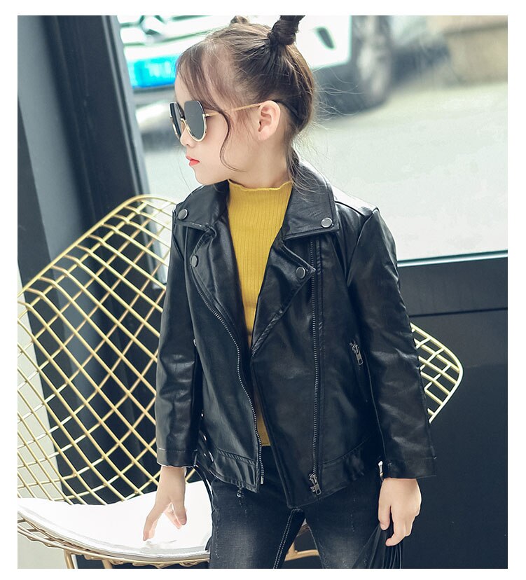 Ins børn pu jakke , 2-7 år gammel pige frakke kvast læder, motorcykel læderjakke børn jakke online berømthed: 24m