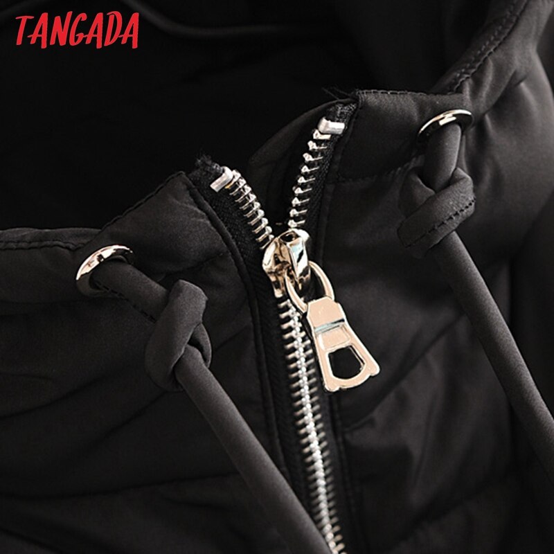 Tangada-cagoule surdimensionnée pour femmes kaki, fermeture éclair, capuche surdimensionnée, et épais, , QN72, Long manteau d'extérieur