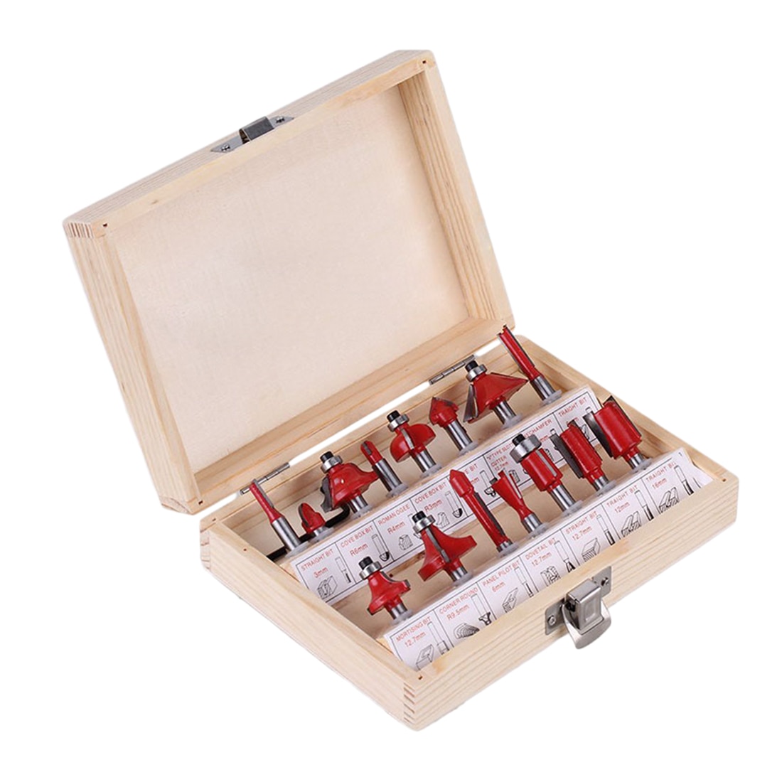 6.35mm/8mm Shank Milling Cutter Machine Set Router Bit for Wood Carbide Mill Woodworking Engraving Milling Cutting Tool 15pc-4pc: 15pcs 8mm Shank 