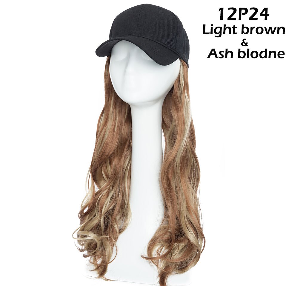 Snoilite 16 Inch Golvend Haar Extensions Met Black Cap Lange Synthetische Uitbreiding Haar Integreren Cap Met Haar Voor Girl Party: 12P24