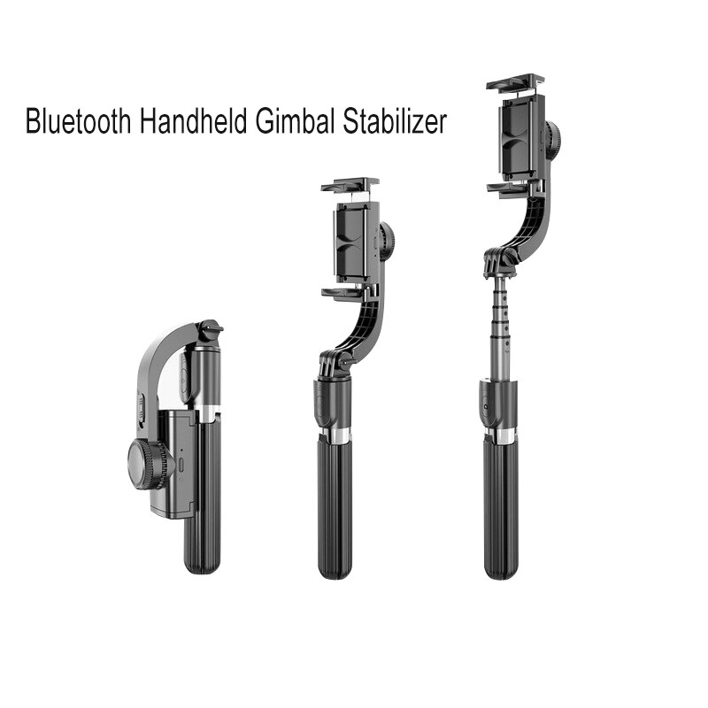 Gimbal Stabilizer Selfie Stok Selfie Stok Bluetooth Bluetooth Selfie Stok Gimbal Statief 360 Selfie Stok: Black