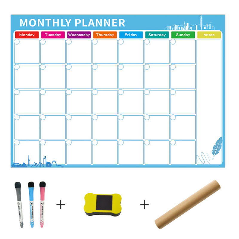 A3 Whiteboard Monthly Planner Magnetic Message Board for School Bulletin Memo Boards Fridge Magnet Calendar Daily Planner: Option 1
