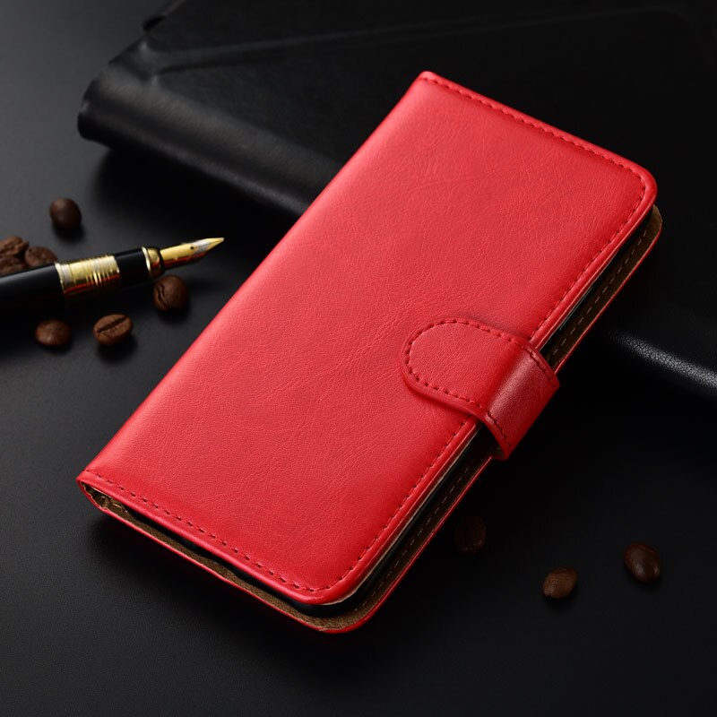 Funda billetera de lujo para Turbo X Dream 4G PU de cuero especial con tapa de bolsillo de tarjeta, funda de teléfono Kickstand: Red