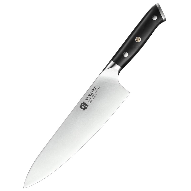 XINZUO couteau de cuisine allemand à haute teneur | Ustensile de Chef 8.5 ''1.4116 couteaux de cuisine en acier inoxydable pour la viande, manche en ébène: Knife