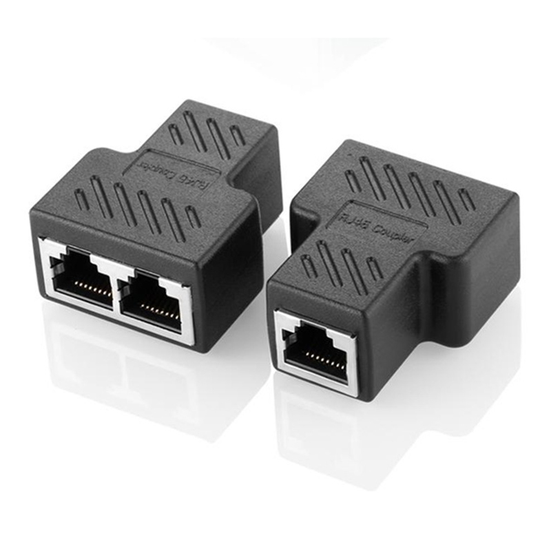 Rj45 gbps nätverkskabelkontakt förlängningskabeladapter  rj45 8- kärnig skärmad direkthuvud en delad tvåkonverterare kabeldelare