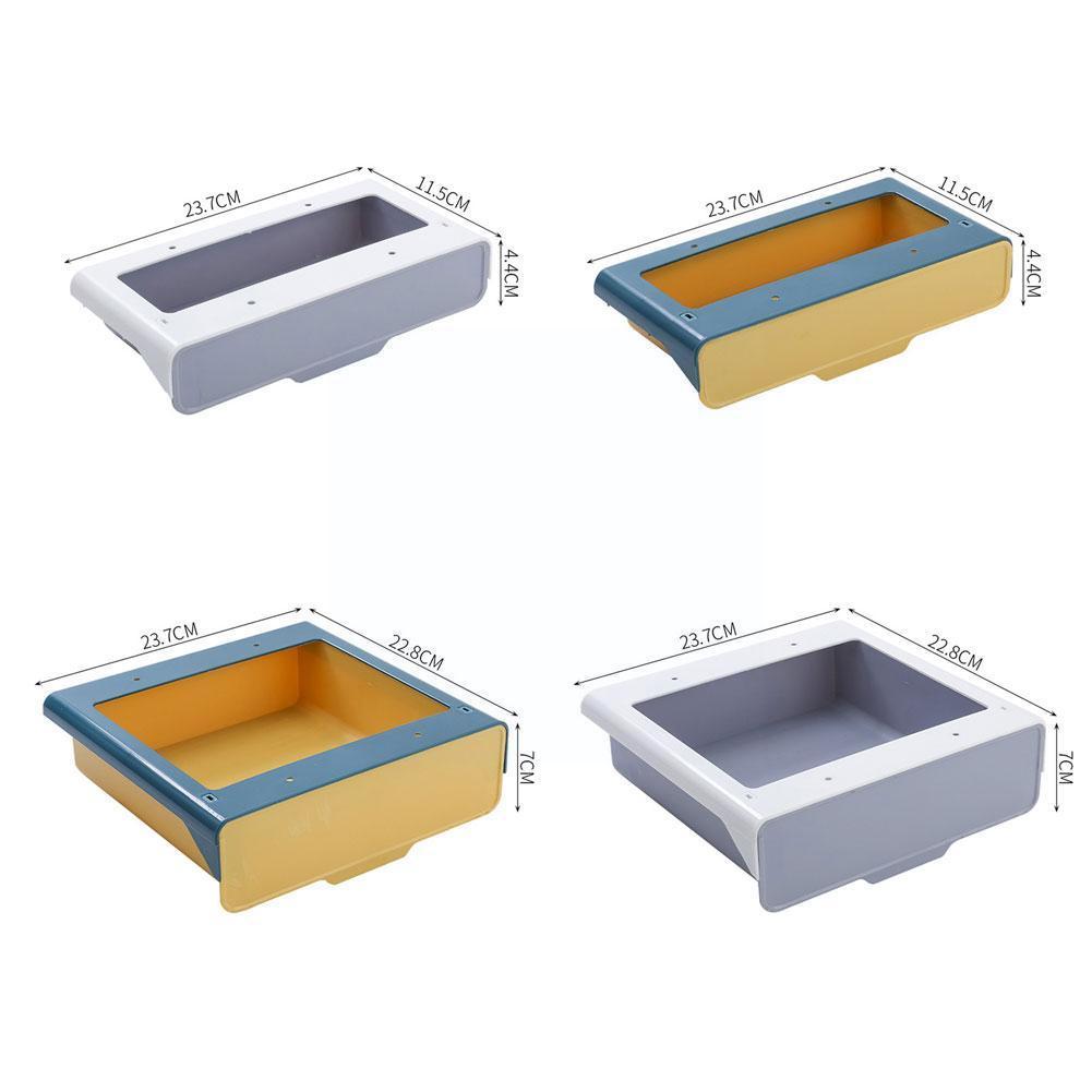 Storage Box Under Drawer Box Hidden Table Paste Kitchen Case Organizer Pen Holder Desk Basket Hanging Stationery Memo Parti D5A6
