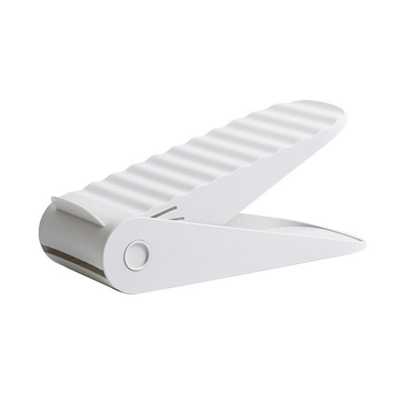 Verstelbare Schoenenrek Plastic Schoenenrek Dubbele Schoenenrek Schoen Afwerking Schoen Opbergrek Schoen Organisator Schoenenrek: white
