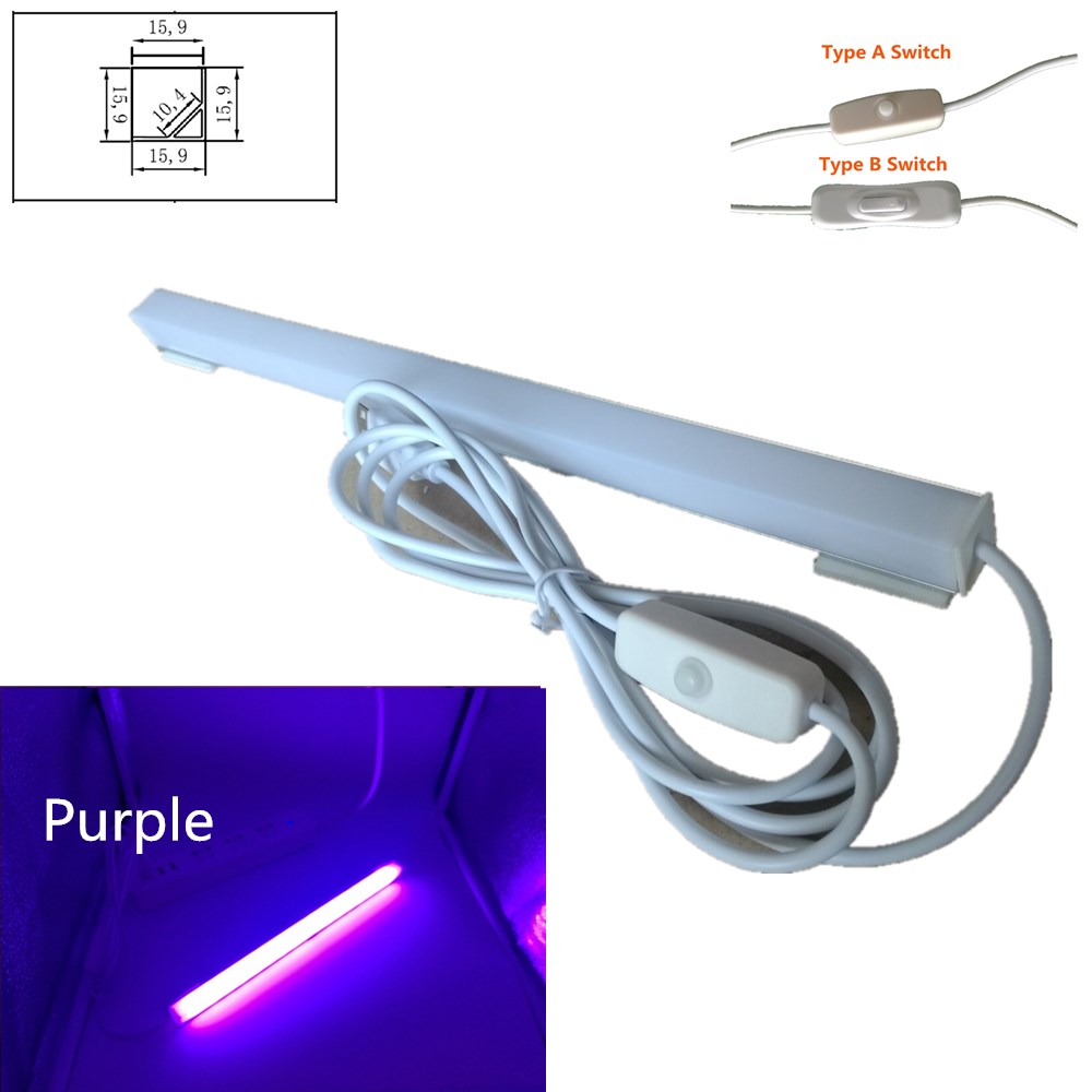 LED Bar Lights USB 2835 LED Hard Strip Tube with U Aluminium Shell Kitchen Aluminum for Under Cabinet Lighting Reading Desk Tabl: WHITE / PURPLE