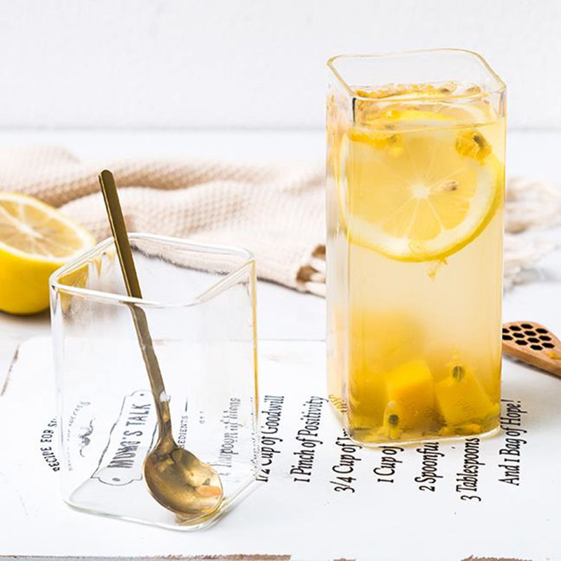 Vaso grande cuadrado Simple de vidrio transparente, vaso de gran capacidad para jugo de leche, Mousse, COPA DE AGUA, copa de vino