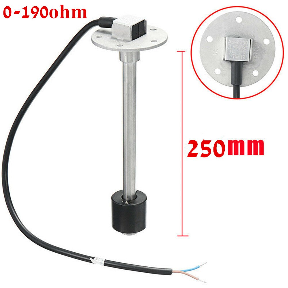 1pc 100 150 200 250 300 350 450mm Senders 0-190ohm 240-33ohm Water Level Sensors Sending Unit for Auto Fuel Gauges: 0-190ohm 250mm