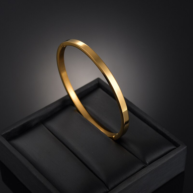 Atoztide Charme 6 Farben Liebe Armreif & Armbänder Für Frauen Edelstahl Poliert Schwarz Runde Armbänder Schmuck Für liebhaber: Gold