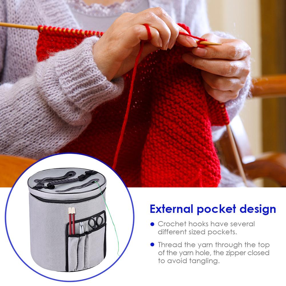 Sacchetto Di Immagazzinaggio di tela Per Lane e Filati di Lavoro A Maglia Ago Forbici Organizer Crochet Del Knit Scomparti Per Uncinetto FAI DA TE Filo di Stoccaggio